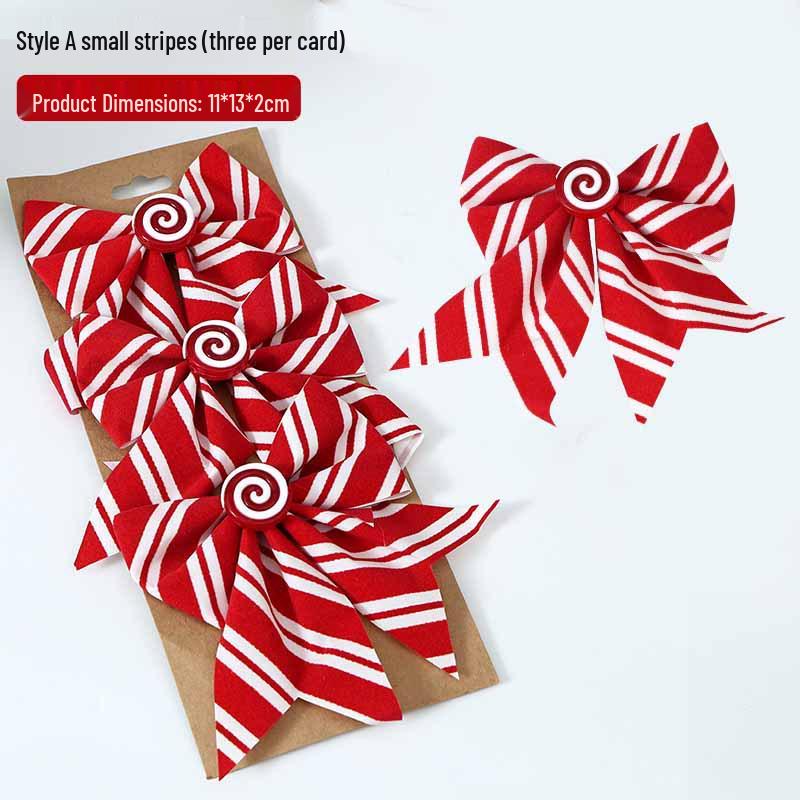 Velvet Ribbon Christmas Bow Pendant for Tree & Party Decorations