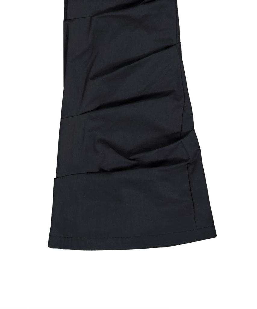 ROCKCAKE Shirring Pocket Flare Pants - Black