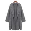 Elegant Women Long Waterfall Coat Jacket With Comfortable Loose Fit And Lapel Collar
