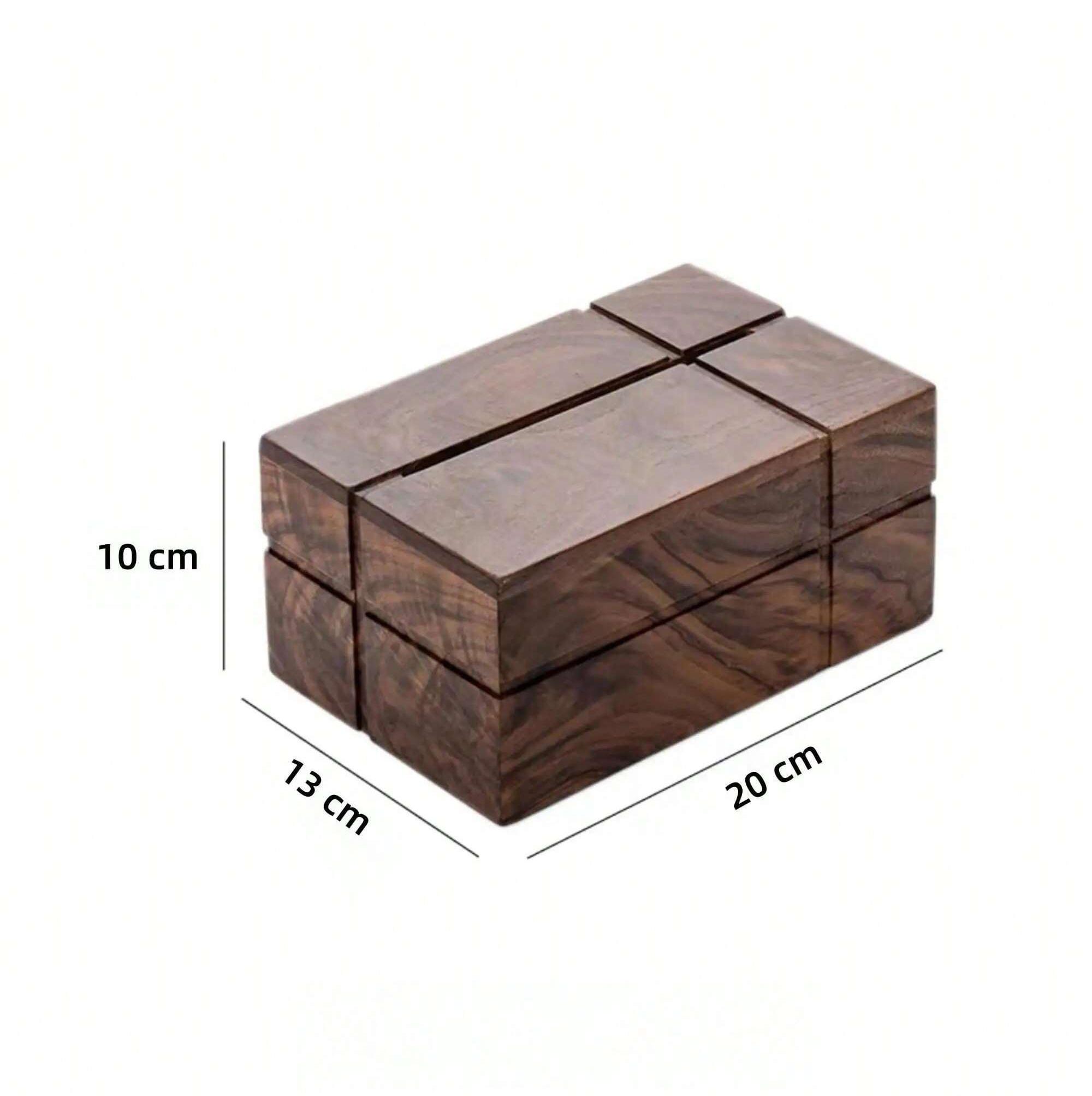 Solid Wood Tissue Box Desktop Tea Table Paper Storage Box Napkin Case Vintage Tissue Box Living Room Coffee Table Decoration