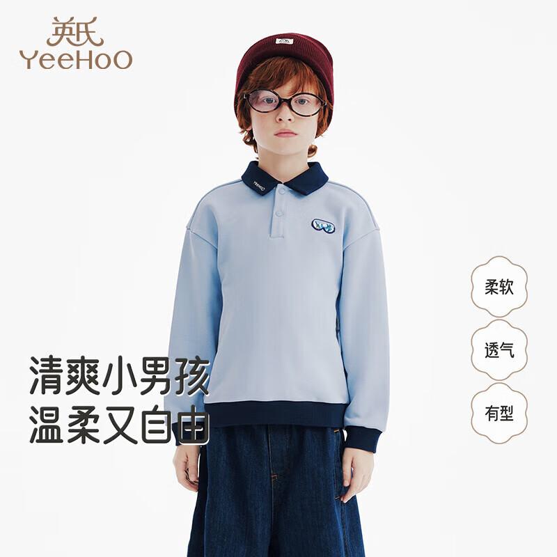 YEEHOO Boys Long-Sleeve Polo Sweatshirt 140