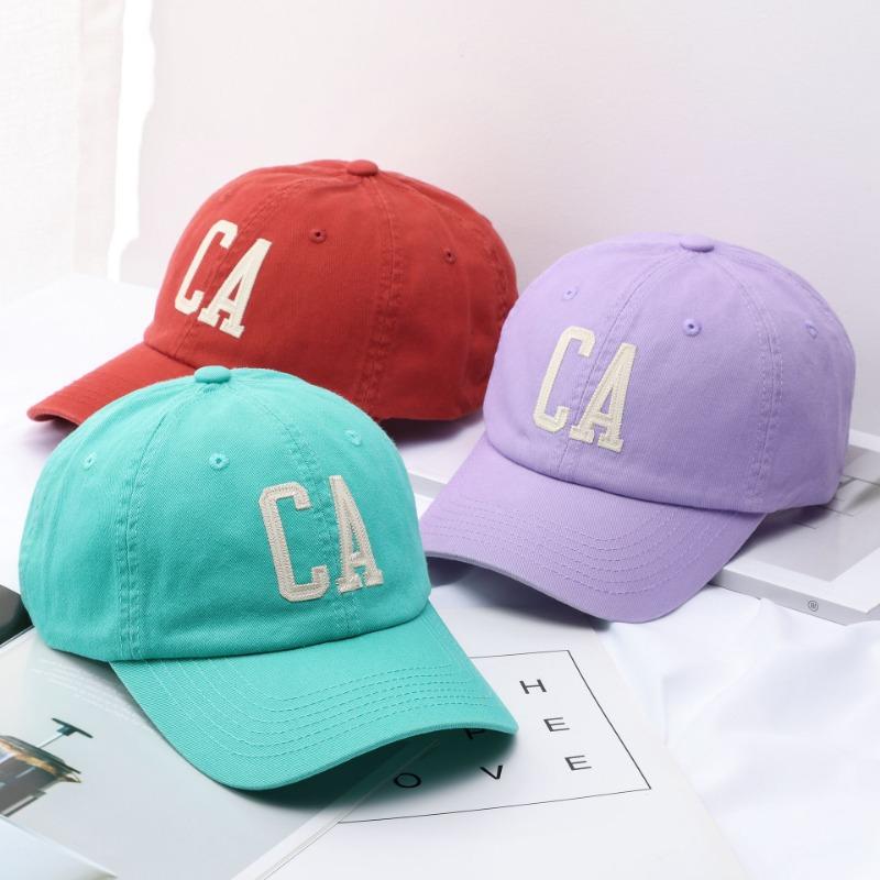 High quality high sense CA letter soft top baseball cap female couple tide show face small cap female summer