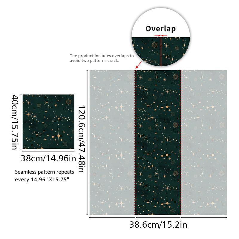 

1 шт. Наклейки декоративные с загадочным узором фейерверков, влагостойкие, с узором звезды, художественные, ПВХ, для украшения дома, 38,6x120,6/38,6x320,6 см 38.6x120.6cm