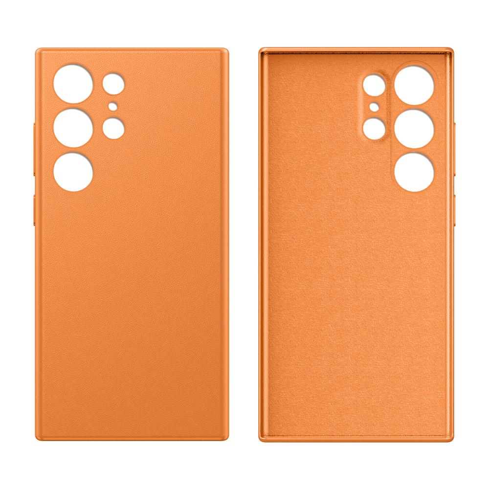 Leather Phone Case for Samsung Galaxy S 24 S24 Plus 360 Full Protection Solid -colored Back Cover Shell