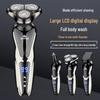 German Triple-Head LCD Digital Shaver: Washable 3-in-1 Hair Clipper, Nose Trimmer, Electric Shaver.