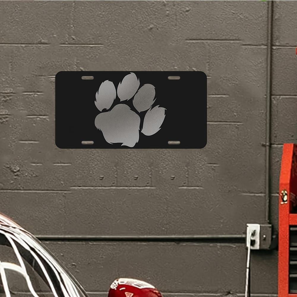 Dflat Aluminum License Plate Wall Art Modern Paw Print Design Dustproof Waterproof Metal Plaque for IndoorOutdoor Home