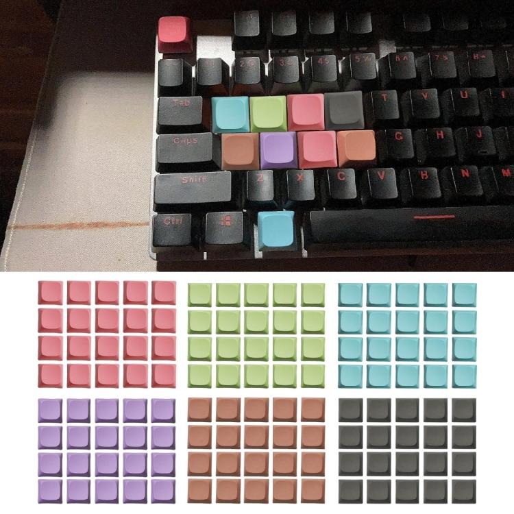 20 Stück Farb-PBT 1U Tastenkappen-Set XDA Höhe XDA Druck Leere Tastenkappe Zum Personalisieren von Mechanischen Tastaturen Verbessert das Tippen