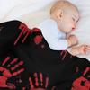 Bloody handprints Throw Blanket Cozy Throw Blanket for Bed Sofa Chair