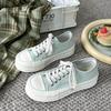 Cream platform canvas shoes women's thin summer new trendy niche big head muffin student white shoes