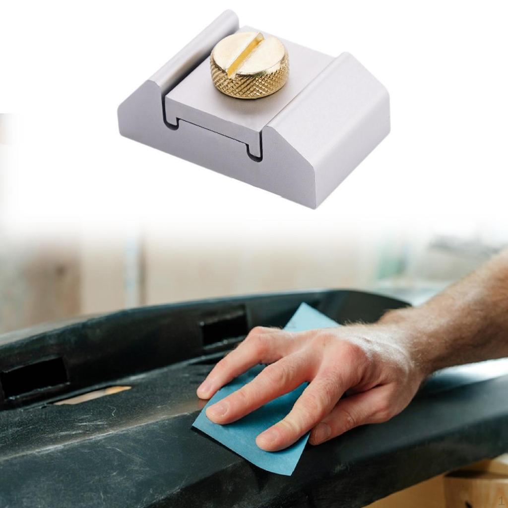 Hand Sanding Block Aluminum Alloy Lightweight Comfortable Grip Practical Sand Paper Holder for