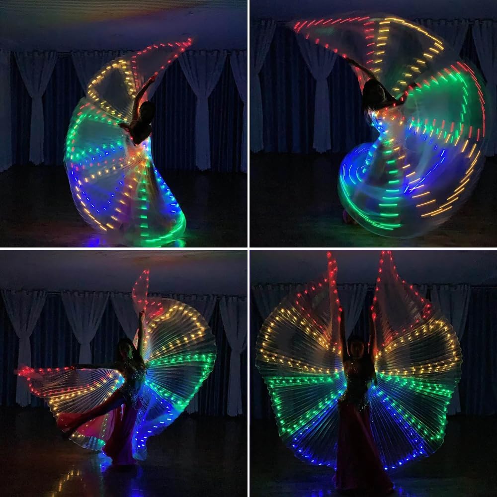Led Belly Dance Wings Women's Performance Fluorescent Butterfly Isis Wings For Belly Dancing Carnival Shows