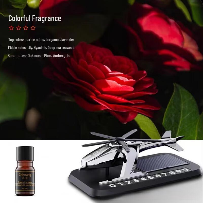 Solar Powered Helicopter Car Aroma Diffuser & Parking Sign