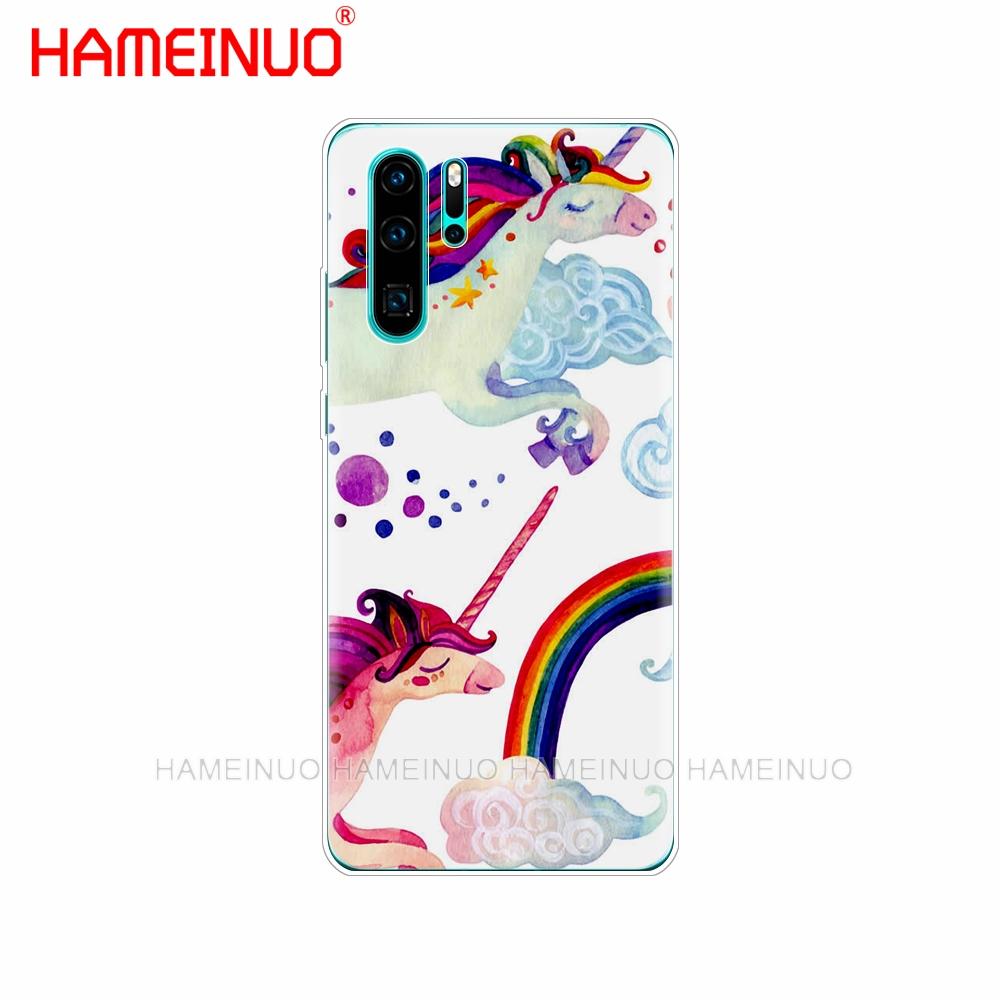 Silicon Phone Cover Case for Huawei P30 PRO LITE P SMART 2019 Plus P Smart Z P20 Lite 2019 Rainbow Lovely Unicorn