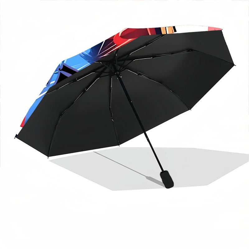 1PC Sonic Vs Shadow - Custom Name Automatic Folding Umbrella - Compact 8-Rib Design, Durable Plastic & Iron, Daily Use S0106011