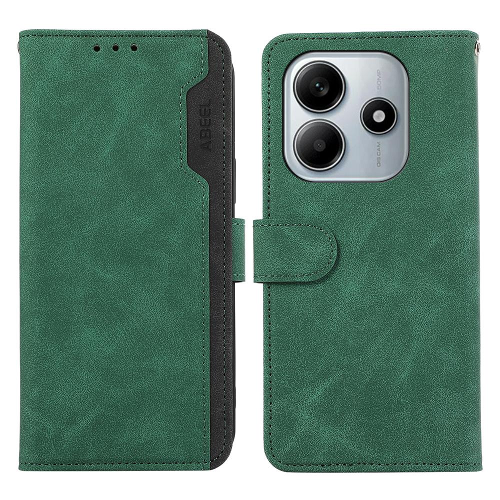 ABEEL Für Xiaomi Redmi Note 14 4G (164,84 mm) Farbspleißendes Leder-Flip-Handy-Cover mit RFID-Blockierung