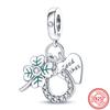 Four Leaf Clover Charms Fit Original Pantaro Bracelet For Woman DIY Zircon Making 925 Sterling copper  Green Series Beads Gifts