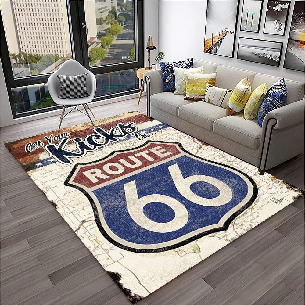 Mother Road,Historic Route 66,mãe estrada Carpet Rug for Home Living Room Bedroom Sofa Doormat Decor,Area Rug Non-slip Floor Mat