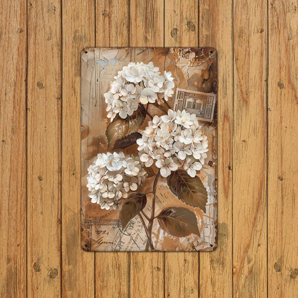 

Vintage Hydrangea Metal Tin Sign Rustic Wall Decor Indoor Outdoor 8x12 Inch 20x30cm