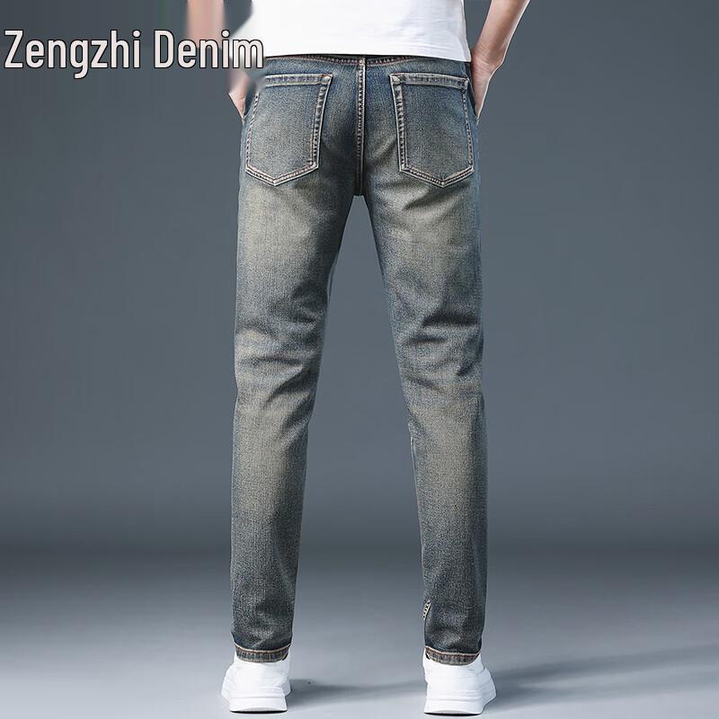 Zengzhi Men's Vintage Loose Straight Jeans