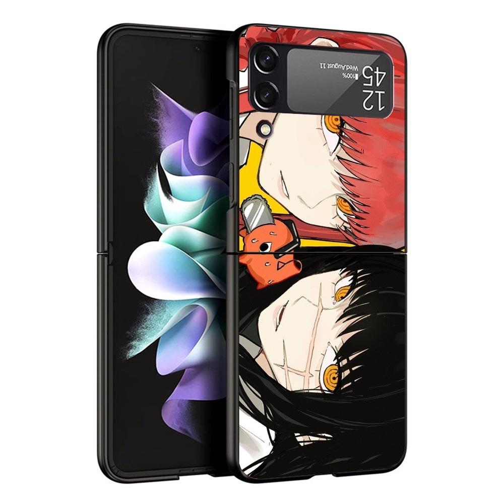C-Chainsaw Mans Yoru War Devil Black Phone Case For Samsung ZFlip7 ZFlip6 ZFlip5 ZFlip4 ZFlip3 5G Hard Protective Galaxy Z Flip