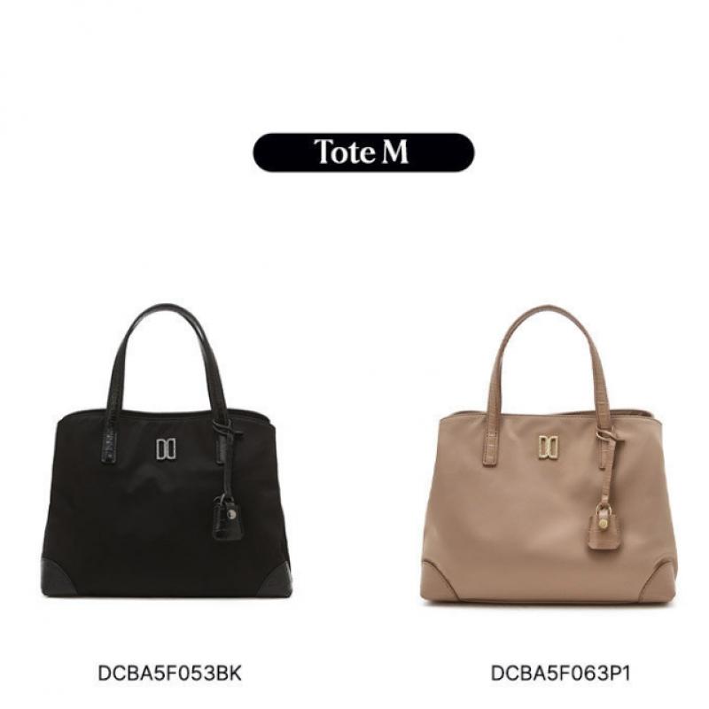 DakS Ivory Crocodile Cowhide Nylon Tote Bag S Dcba6e060p1