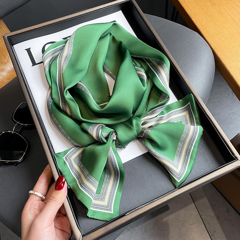 Luxury Design Horse Print Silk Scarf Women Long Soft Satin Hairband Neckerchief Office Hijab Headband Foulard Gift 15*145cm