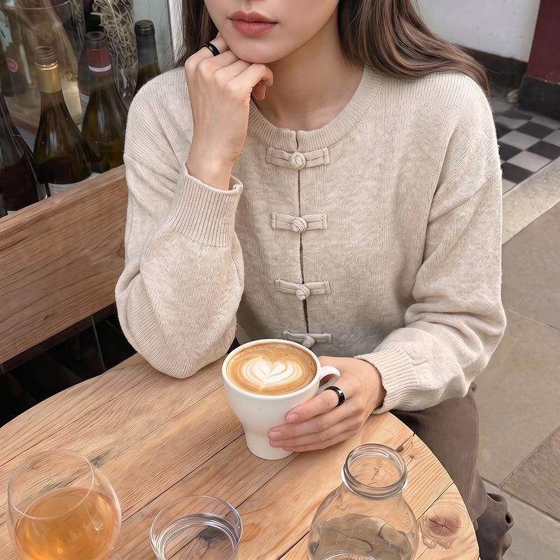 TIFICY Maglioni a girocollo a maniche lunghe con stampa tinta unita, casual, autunno inverno, da donna