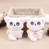 1Pcs White Siamese Kitten Stuffed Doll Backpack Decor Squeaky Bell Kitten Plush Keychain Pendant Schoolbag Ornament Gift