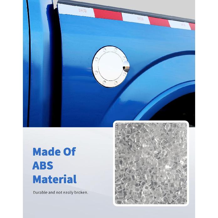 Fit For 2015- Ford F-150 Fuel Gas Filler Tank Door Cap Cover, Gas Tank Cap Fuel Filler Door Cover Trim Exterior Accessories,Chrome