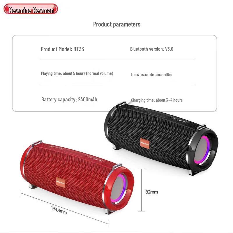 Newmine BT33 Outdoor Portable Bluetooth Speaker (CN Version)
