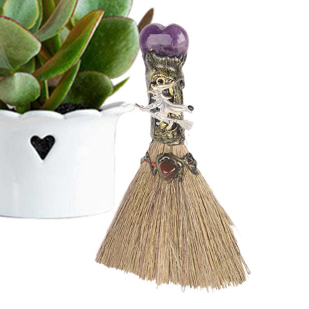 

Witch Broom Stick Small Energy Crystal Witch Broom For Altar Cleansing Healing Supplies Halloween Home Decoration For Dormitory