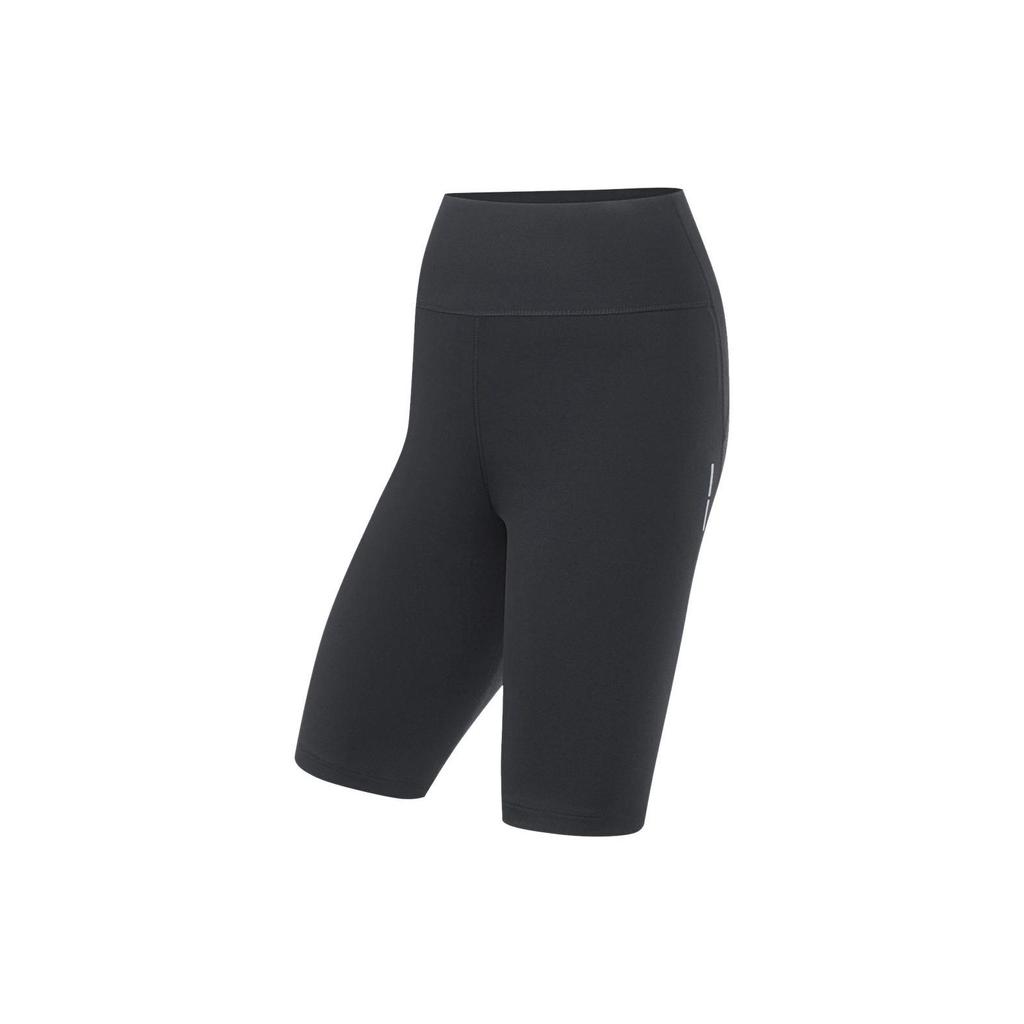 Li Ning Fitness Series Solid Color Workout Shorts Women shorts Black AUST028-5