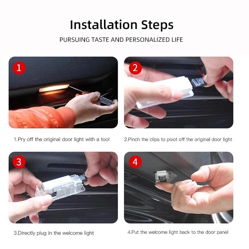 2pcs Welcome Door Light Car Projector Lamp LED Courtesy Wireless Decoration for Mini Cooper One JCW F55 F56 F57 R56 Accessories