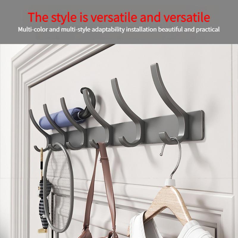 YUNJIEYA Black/White/Gun Grey Door Hooks Clothes Hanger Storage Bedroom Clothes Hook Wall Hanging Kitchen Bathroom Accessories