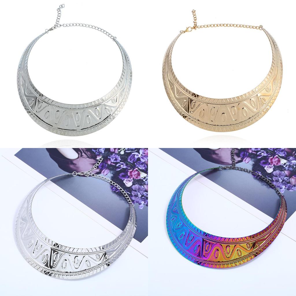 Metallic Punk Necklace With Electroplated Finish For Fashion And Gift Jewelry