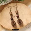 Retro Handmade Plant Fruit Earrings Pine Cone Literature and Art Chinese Medicine Dried Fruit Niche Creative Earrings Women