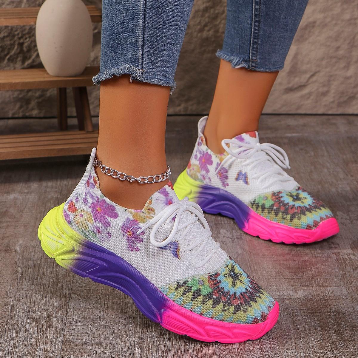 

2024 Fall New Mesh Breathable Women Sneakers Lace Up Ladies Casual Sneakers Round Toe Walking Tennis Shoes for Women 35