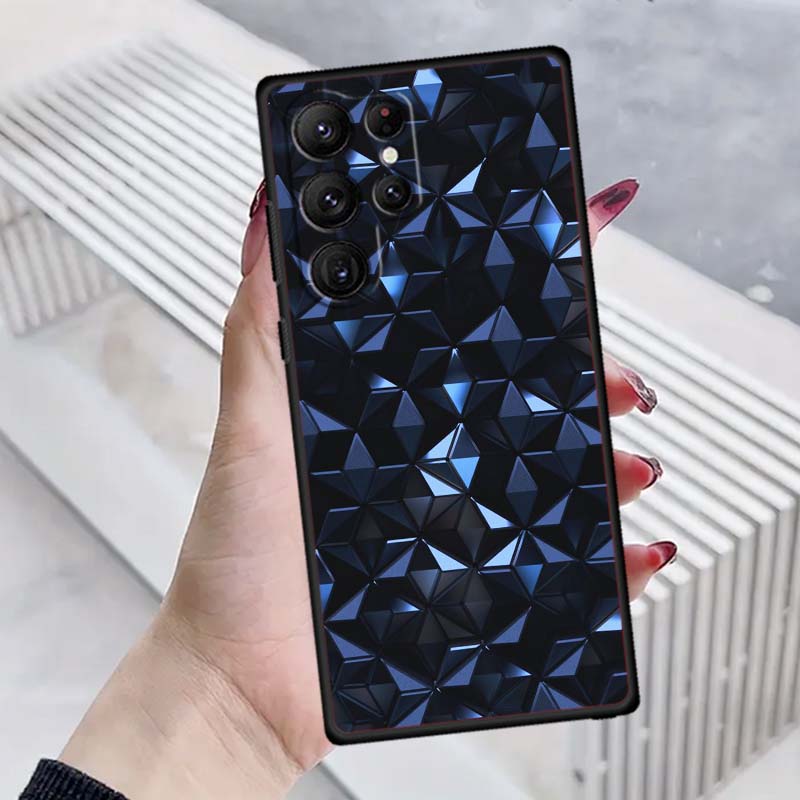 Creative metal style pattern Phone Case For Samsung Galaxy S26 S25 S24 S23 S22 S21 S20 Ultra Plus FE 5G Black Soft TPU