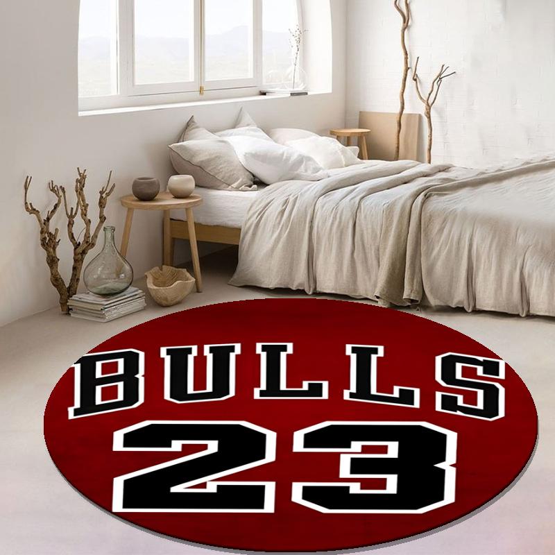 Customizable Chicago Bulls Round Non-Slip Carpet - Ideal for Garden, Picnic, Office, Perfect for Decoration, Suitable For All Seasons