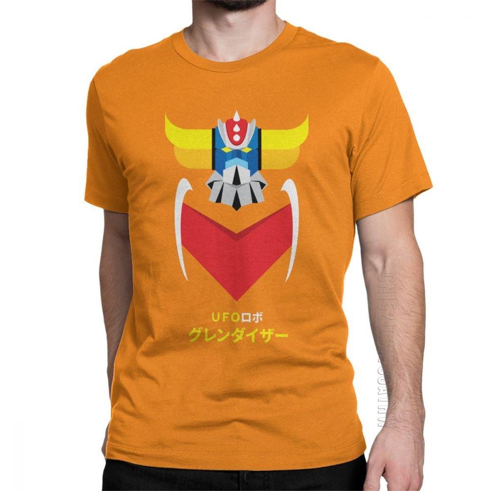 Grendizer Color And Japanese UFO Robot T Shirts For Men Designer Fun Tee Shirt O Neck Purified Cotton Clothing T Shirts