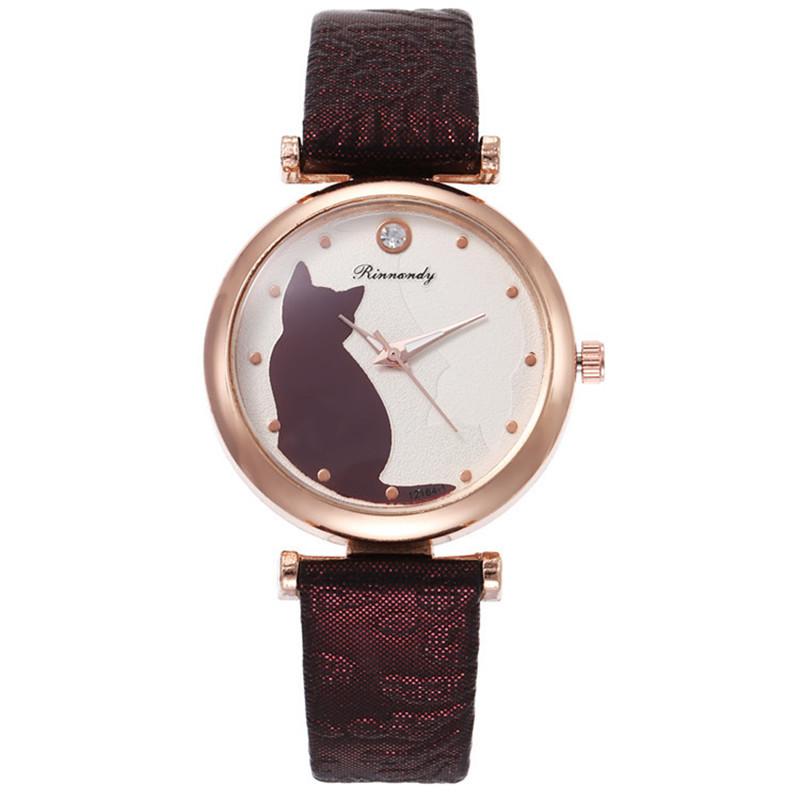 Cute Cat Pattern Quartz Watch Kids Students Wristwatch