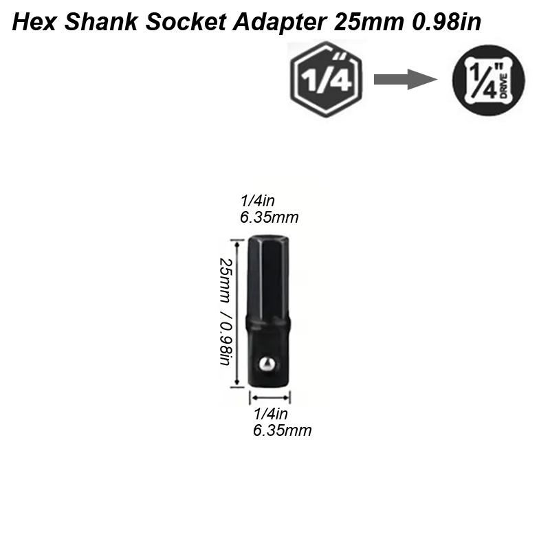Adaptor Hexagonal 1/4 la Pătrat pentru Mașină de Găurit cu Impact, Cheie, Mașină de Înșurubat, Convertor Pătrat, Bit, Articulație de Conversie, Tijă de Extensie