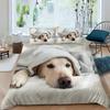 Cute Pet Labrador 3D Print Bedding Set For Kids Teens Adults Cute Animal Duvet Cover Soft Comfortable Home Polyester Quilt Cover