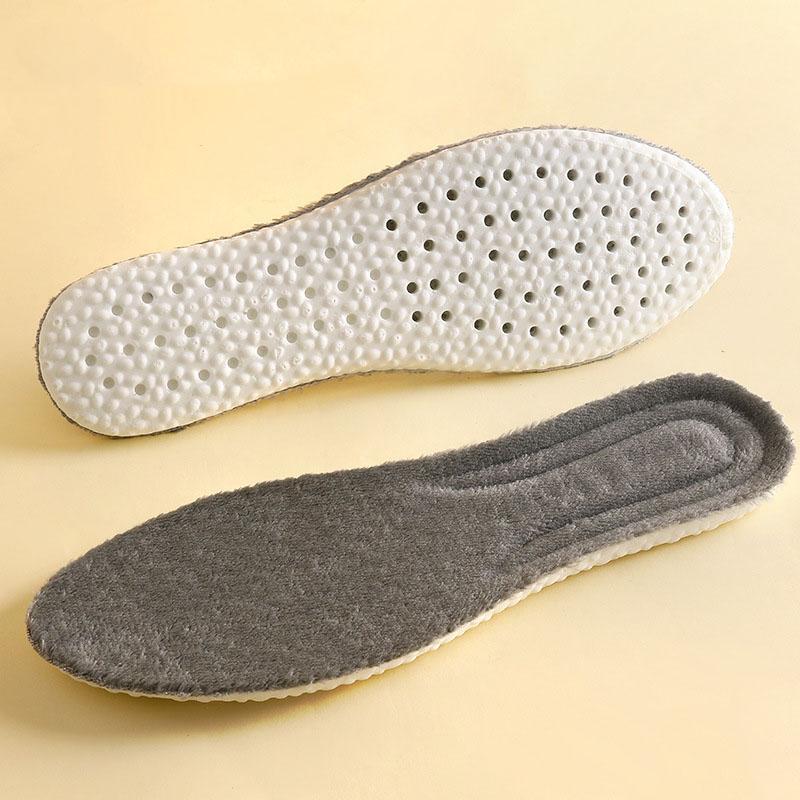 1 Pair High Elasticity Padded Warm Insoles for Men Women Shock Absorbing Latex Insoles Warm Insoles for Fall and Winter Sports Insoles