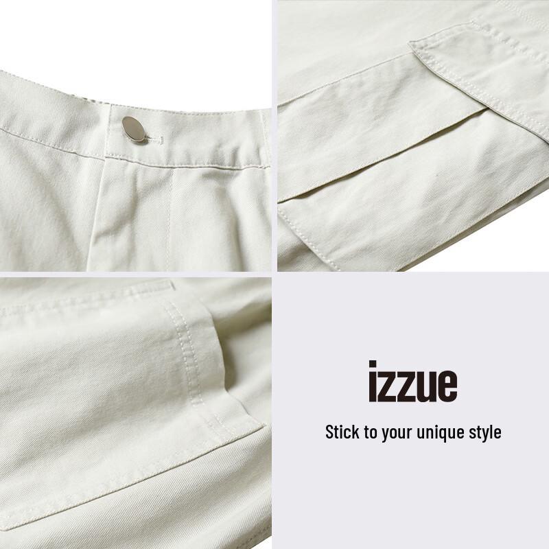 Izzue American Retro Cotton Straight-Leg Cargo Pants