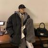 Men's Winter Cotton Printed Casual Jacket - Hong Kong & Korean Style, Thickened, Loose Fit, Stand Collar.
