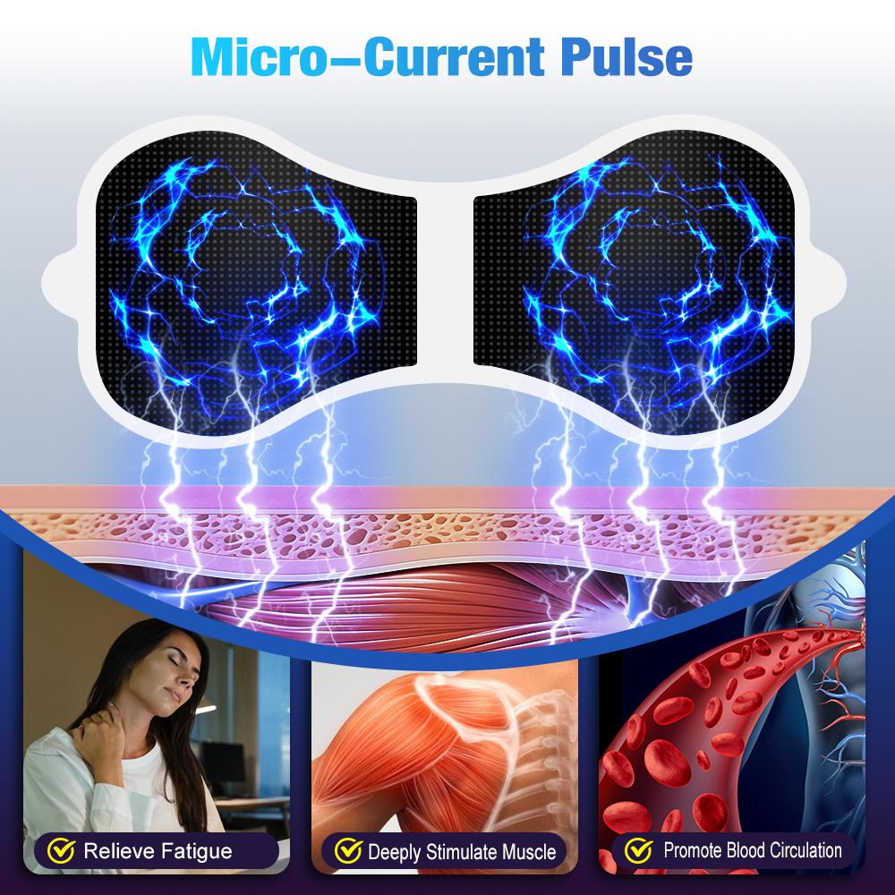 Wireless Electric Neck Pulse Muscle Stimulator Frequency Pulse Massage Patch 6 Modes Portable Back Leg Mini Muscle Massager