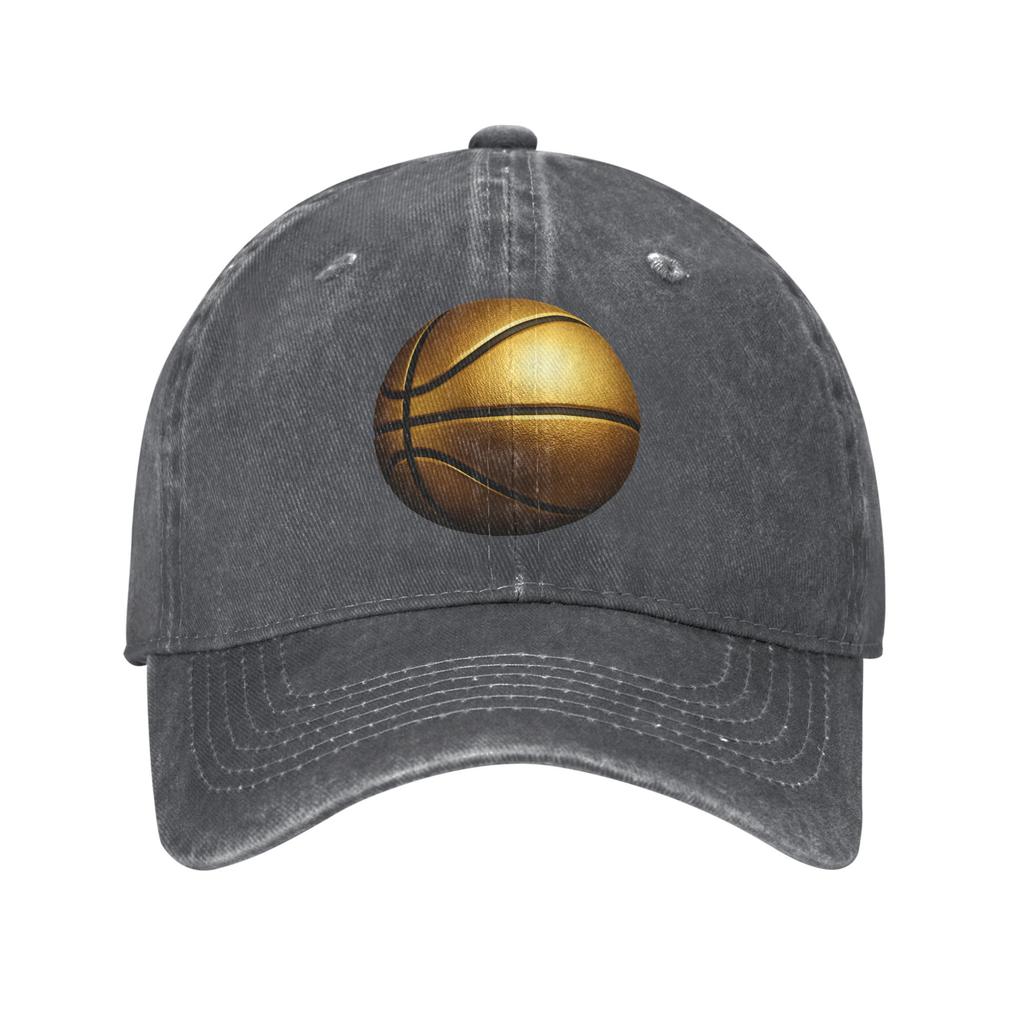 Funny Basketball golden Washed Baseball Cap  y2k Funny Sun Hip Hop Hats Summer Women Men Outdoor Sports Baseball Caps