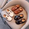 Toddler Kids Leather Shoes Matte Cute Classic Children Flat Shoes T-strap 21-30 Solid Color Hollow-out Unisex Mary Janes for Kid