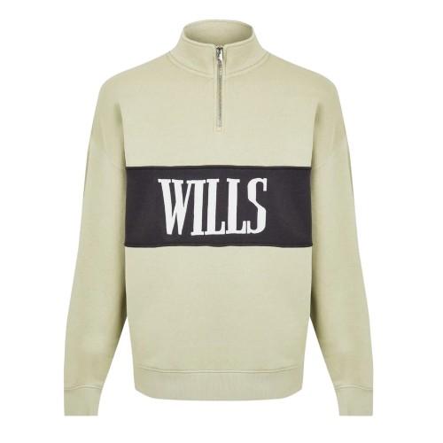 Jack Wills Mens Logo Zip Neck Relaxed Fit Sweatshirt